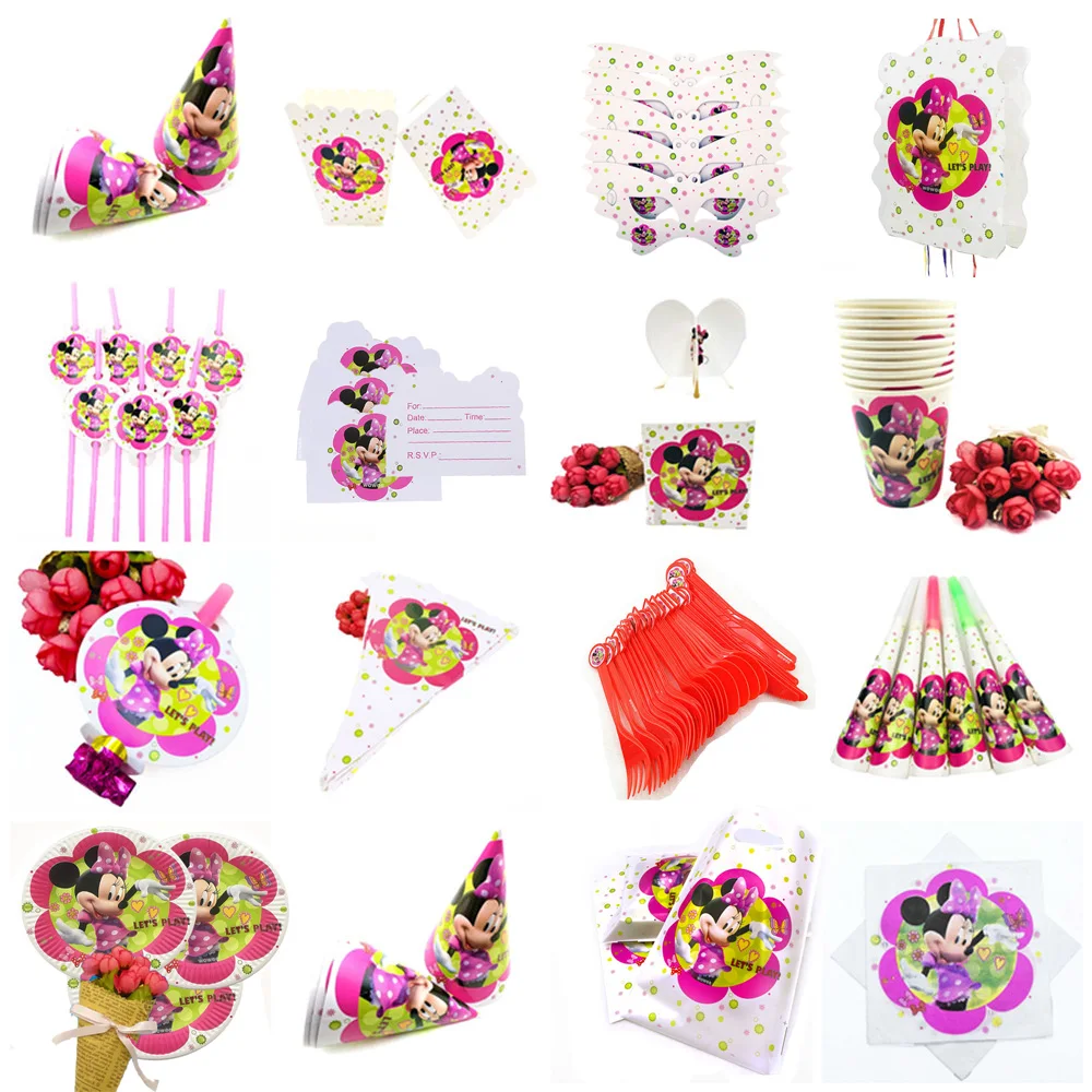 10 шт./компл. тема Минни Мауса Подарочная сумка Детские товары для дня рождения