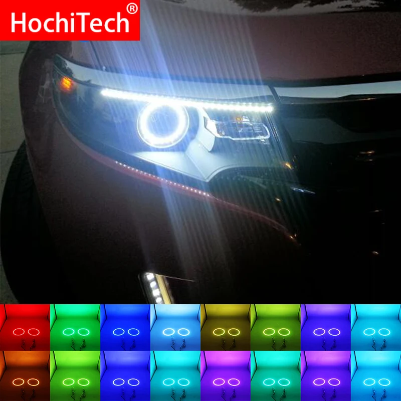 

Новейшие разноцветные светодиодные фары RGB Angel Eyes Halo Ring Eye DRL RF пульт дистанционного управления для Ford Edge 2011-2012 аксессуары