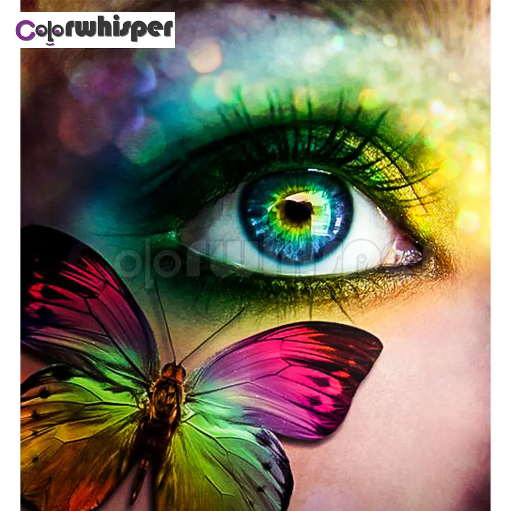 Алмазная картина полностью квадратная/круглая Daimond &quotглаза бабочки красочное