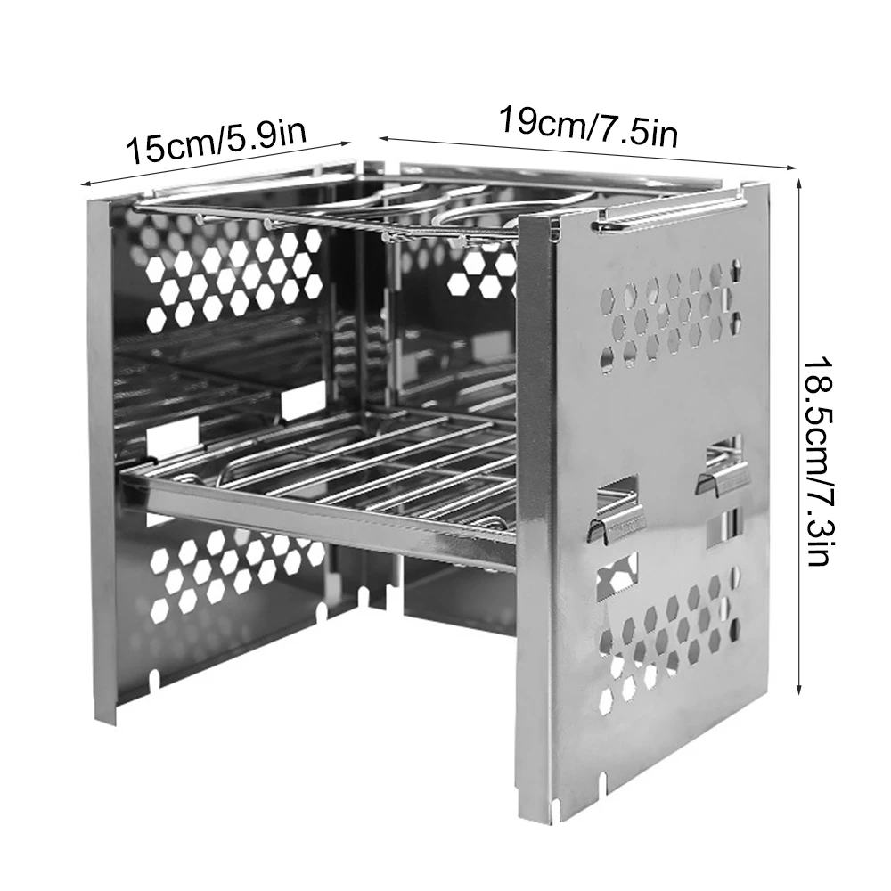 Портативная плита для кемпинга из нержавеющей стали складные дровяные древесные