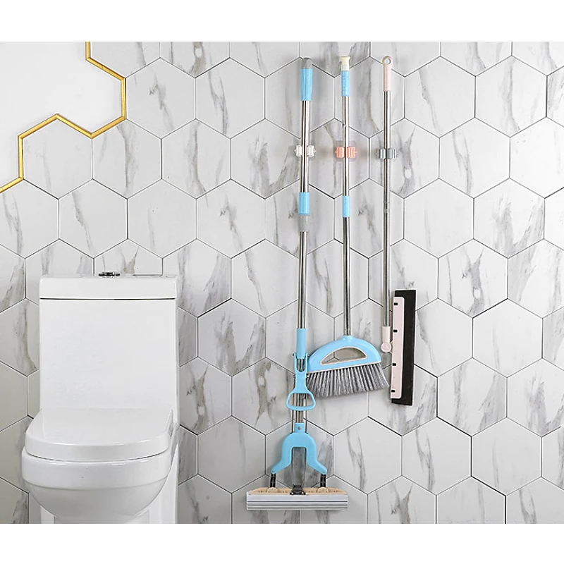 Настенный органайзер для швабры держатель вешалка метлы стеллаж хранения