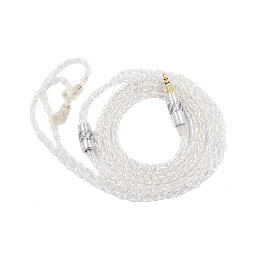 8-жильный медный плетеный кабель OFC с серебряным покрытием для CCA/наушники KZ