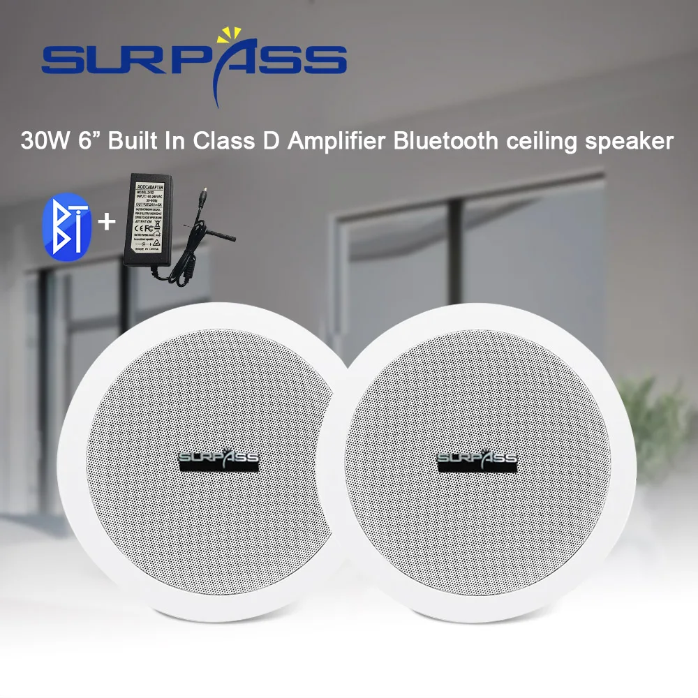 Домашний потолочный Bluetooth динамик встроенный усилитель класса D белая крыша