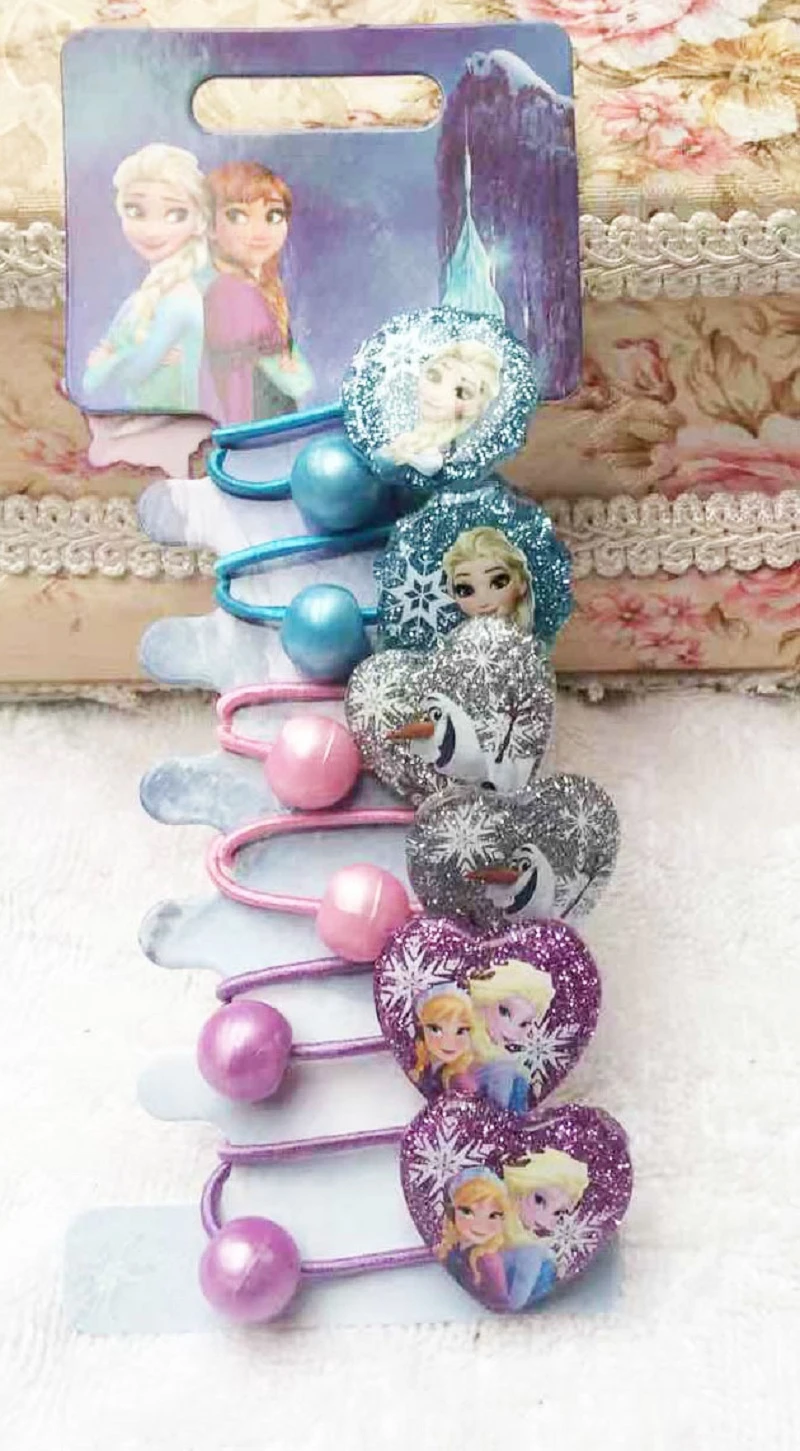 

New Girls Frozen 2 Elsa Princess Disney Hairs Accessories Kids Birthday Gifts Hairs Rope Cute Cosmetic Cartoon Rubber Band Toys