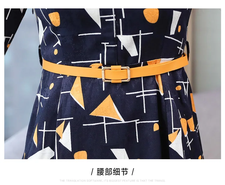 Vintage Print Chiffon Long Sleeve Mini Dress Autumn Winter Chic Plus Size Women Bodycon Dress Elegant Femal Party Vestidos