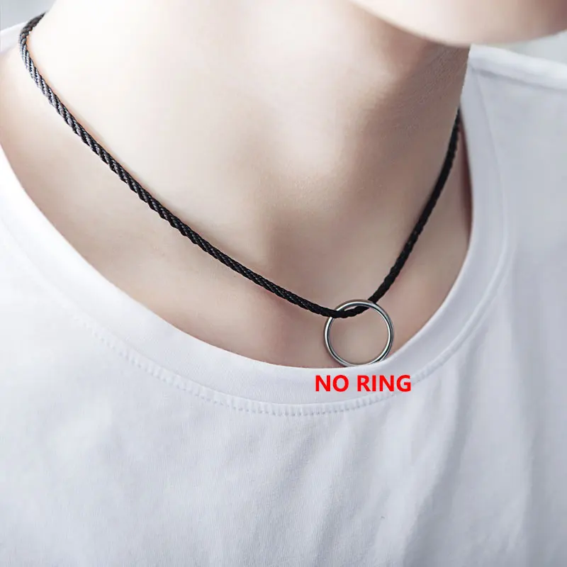 2.5mm Simple Fashion Single Chain Pendant Men and Women Necklace All-match Network Wire Braided Black Rope Pendant with Chain