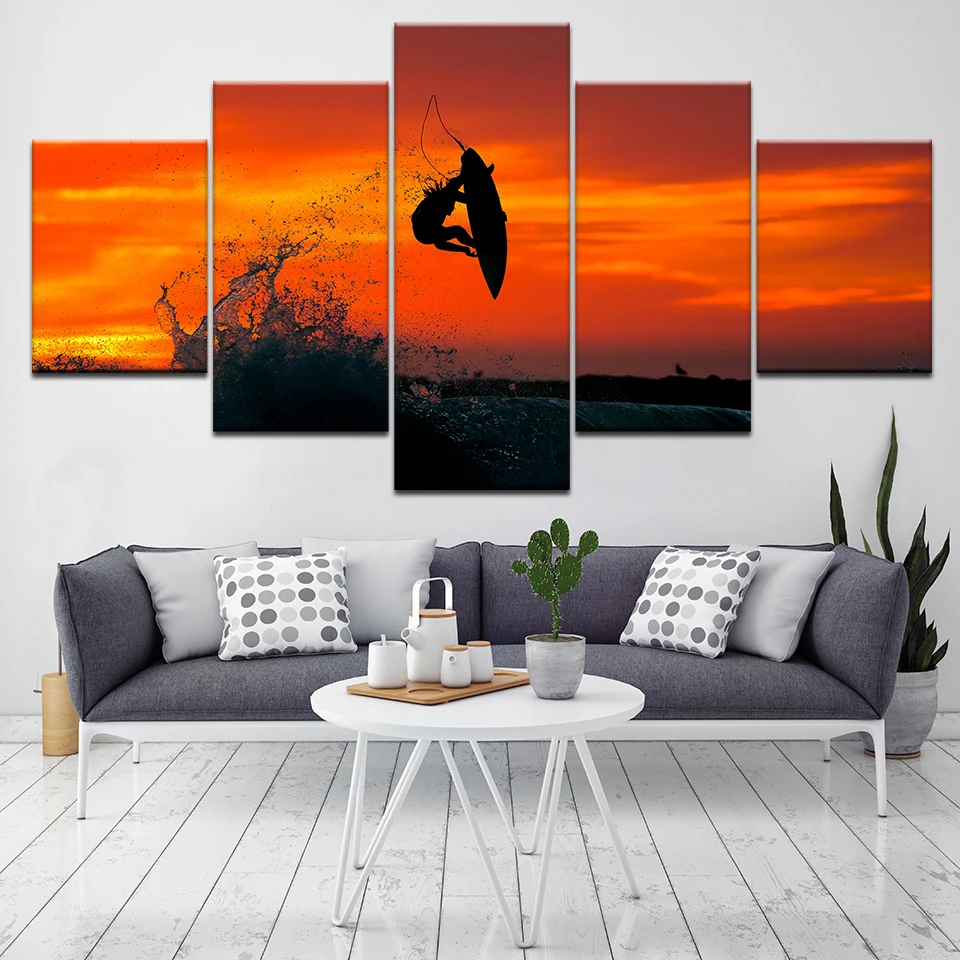 Печатные плакаты настенная Модульная картина холст для серфера художественное