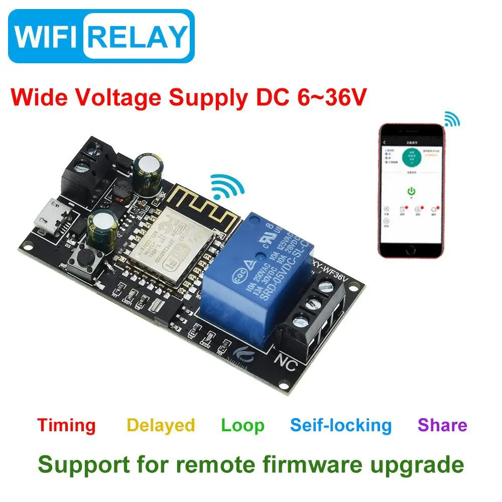 Sinilink wifi мобильный телефон пульт дистанционного управления релейный модуль DC6V ~ 36V