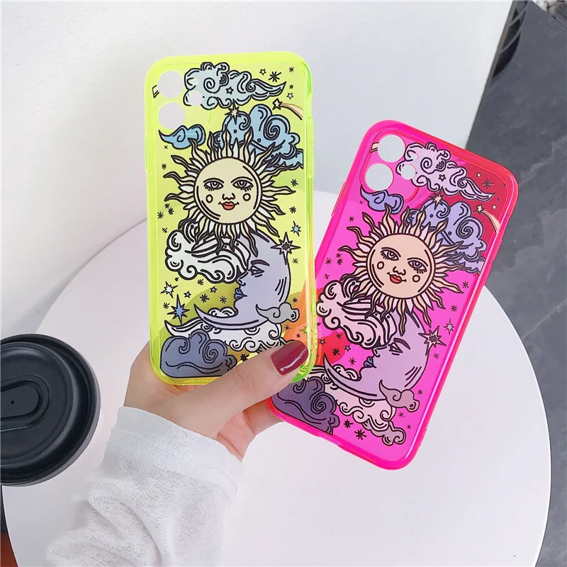 Чехол для телефона Kowkaka с флуоресцентным покрытием лица от солнца iPhone 11 Pro X XR XS 7 8