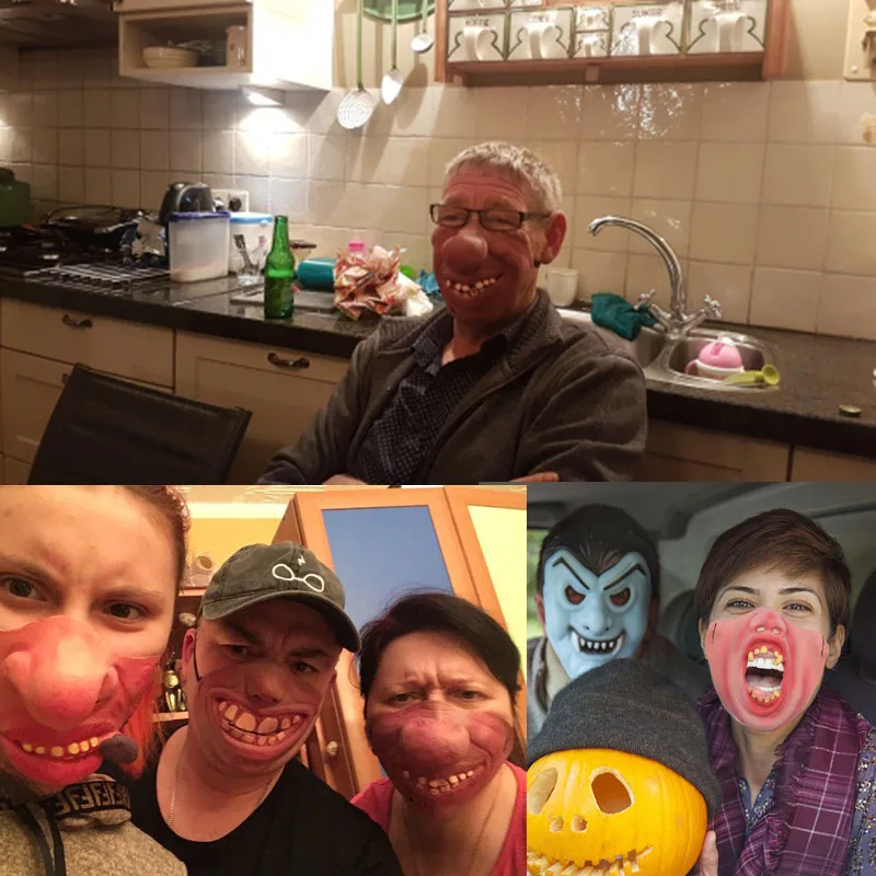 1 шт. Милая забавная маска на половину лица для вечерние латексная клоуна с