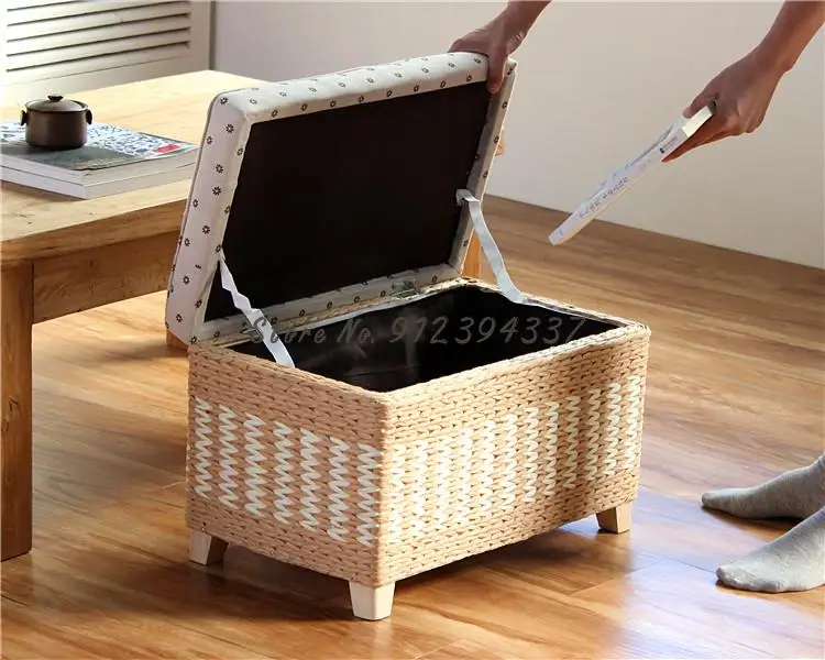 Табурет для хранения в японском стиле табурет из массива дерева дома смены обуви