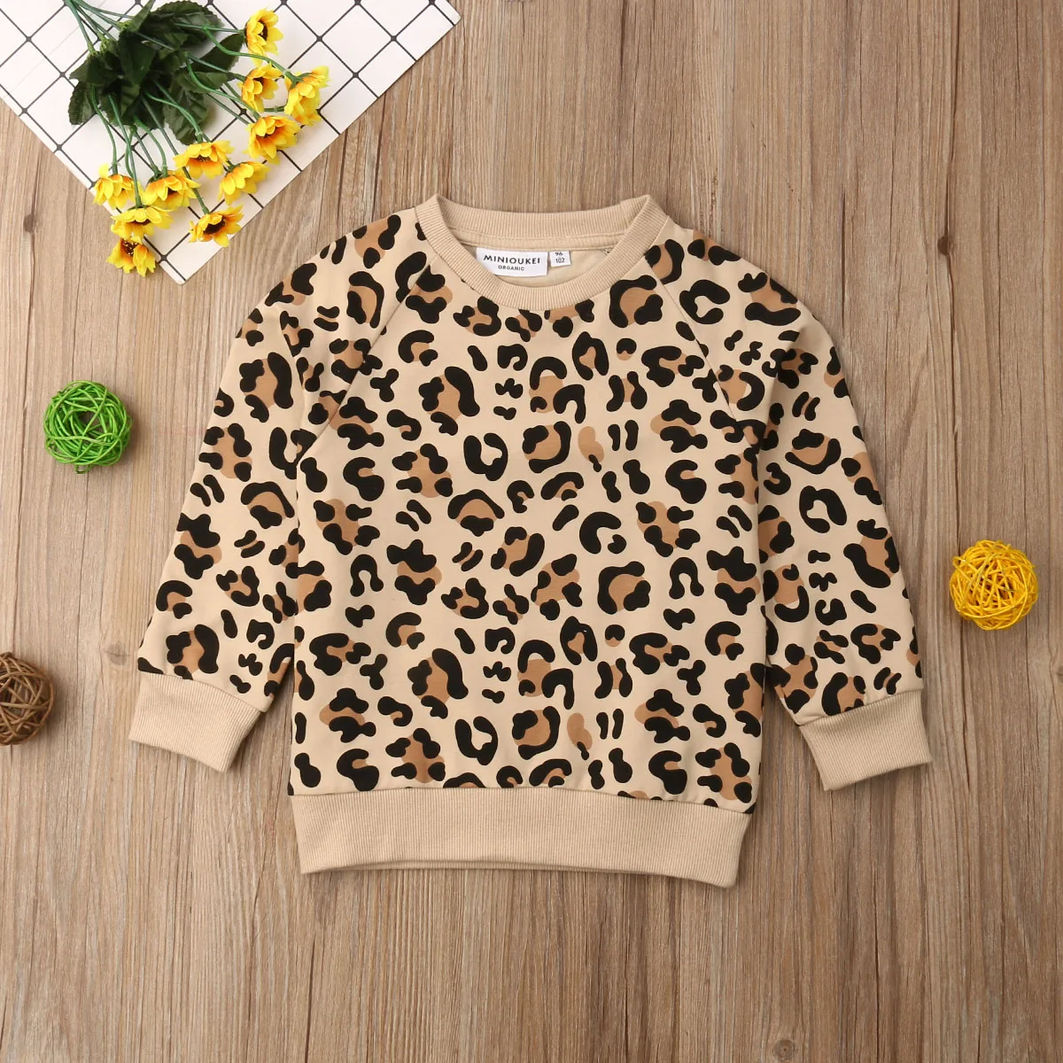 Kids Baby Girl Boy Leopard Print Long Sleeve Tops Coat Sweatshirts Clothes | Детская одежда и обувь