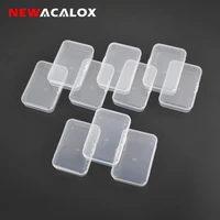 newacalox 10pcs smd smt screw sewing fish hook component storage tool box pp transparent electronic plastic parts box for tool
