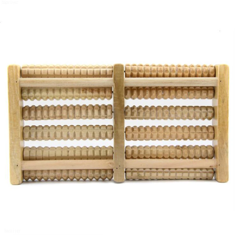 HANRIVER (новый удобный массажер для ног деревянный 6 роликов уход за здоровьем дома |