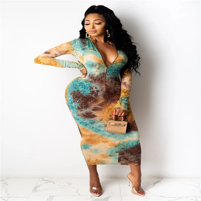 

2020 Women Chiffon Long Beach Dress Loose Long Sleeve Deep V-neck Sexy Party Dress dresses women lady elegant