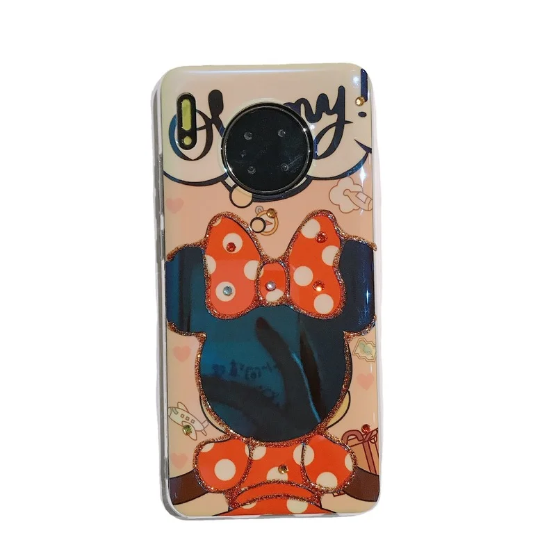 Disney cartoon Minnie Blue Ray Phone Case For Samsung Galaxy S20 S21Ulta Note20 plus S20Fe S10 point drill soft cover | Мобильные