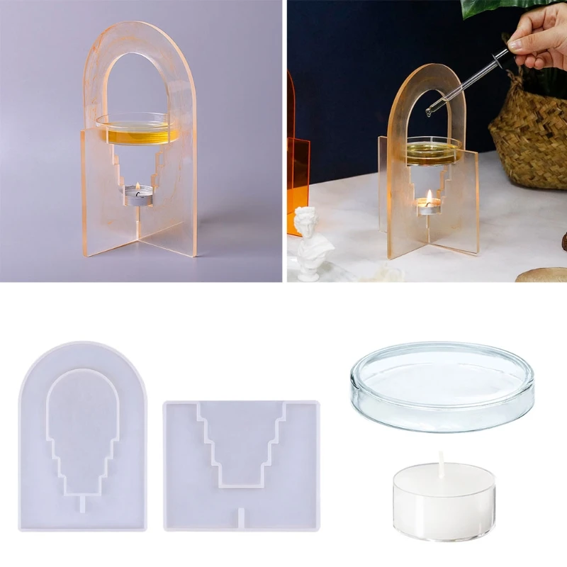 

Aromatherapy Bracket Holder Epoxy Resin Mold Candlestick Silicone Mould DIY Crafts Home Decorations Casting Tools