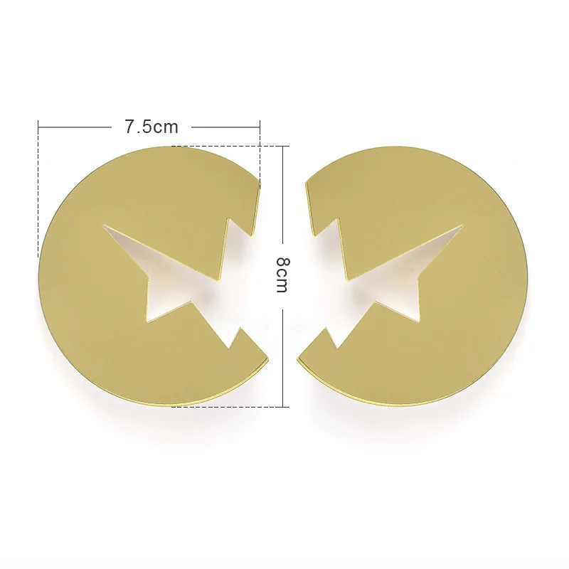 

Comiya Fashion arcylic gold sliver mirror punk big circle geometry Dangle Earring Jewelry Brincos Earrings Orecchini bijoux