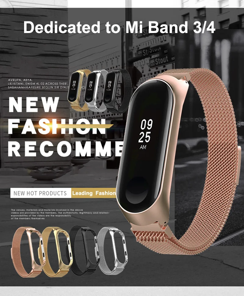 Ремешок для Xiaomi mi Band 4 металлический браслет для mi band 3 из нержавеющей стали ремешок для mi band сменные браслеты