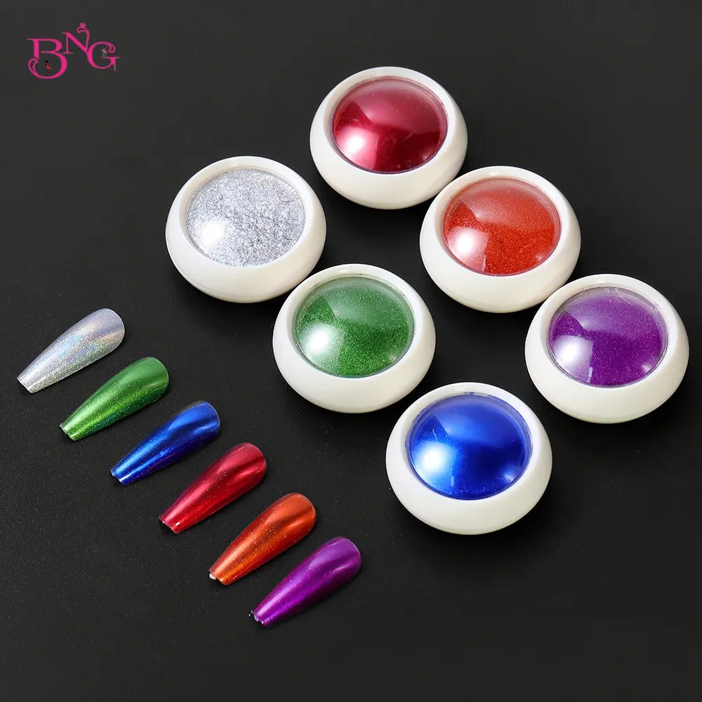 Лазерная серия розово золотого цвета для украшения ногтей зеркальный блестящий