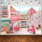 Милые фоны для девочек, декор для дня рождения принцессы, розовый уличный цветочный магазин, фотофоны для фотографии на мотоцикл, Фотостудия