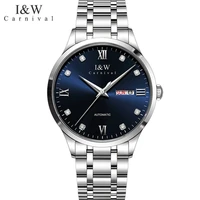 carnival brand luxury automatic business watch for men waterproof sapphire calendar mechanical watches clock relogio masculino