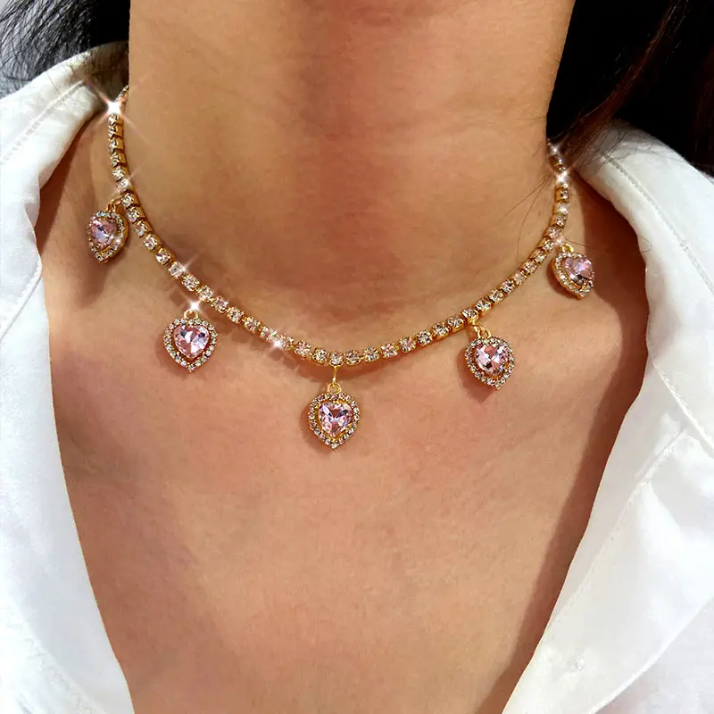 JJFOUCS трендовая Новинка кулон с блестящим кристаллом в форме сердца и крыльев