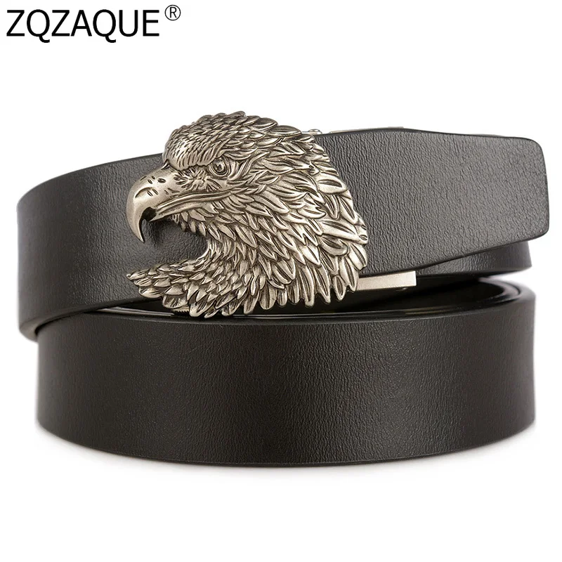 Винтажный роскошный ремень из воловьей кожи с автоматической пряжкой и орлом