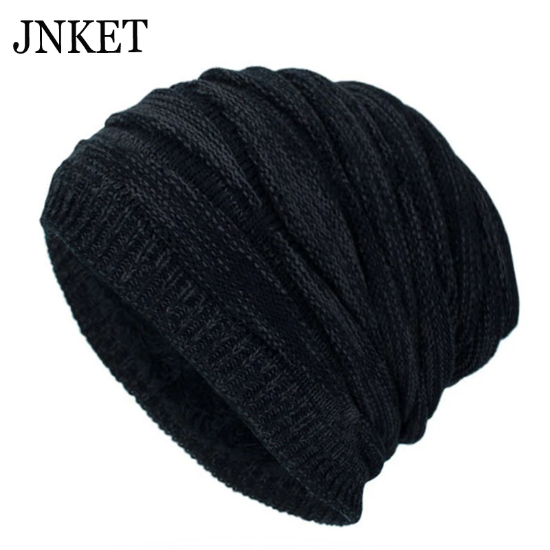 

JNKET Rhombus Winter Men Women's Beanies Knitted Hat Brimless Hat Warm Plush Lining Skullcap Bonnet Fashion Casual Knitted Caps