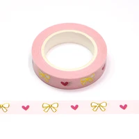 10pcslot 10mm10m foil spring pink red heart gifts decorative washi tape diy scrapbooking masking tape school office supply