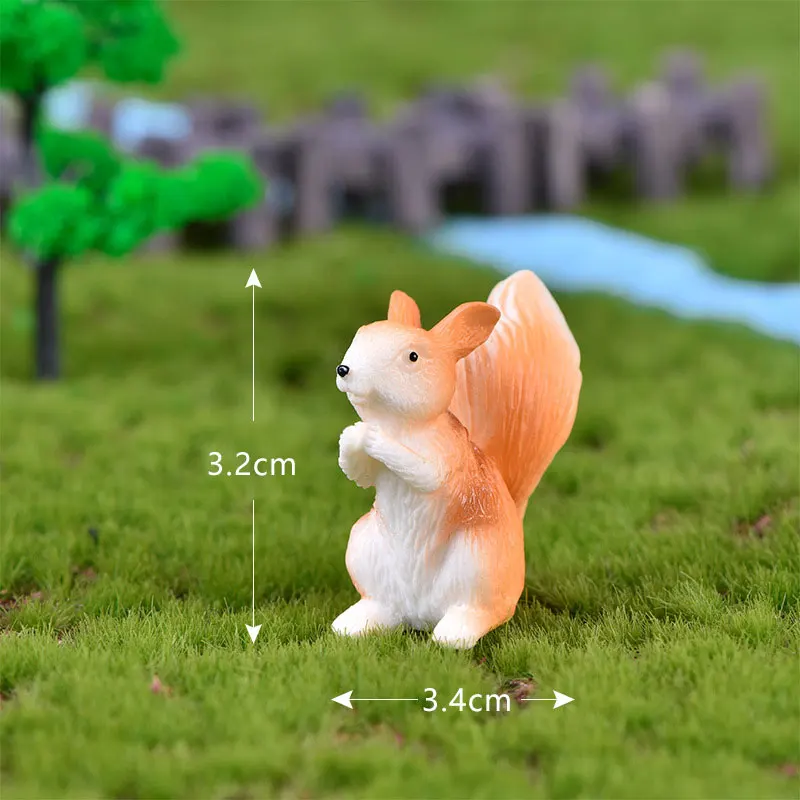 

1PC Cute Little Squirrel Nut Micro Landscape Bryophyte Flower Pot Decoration Gardening Resin Ornaments Crafts Display Home Decor