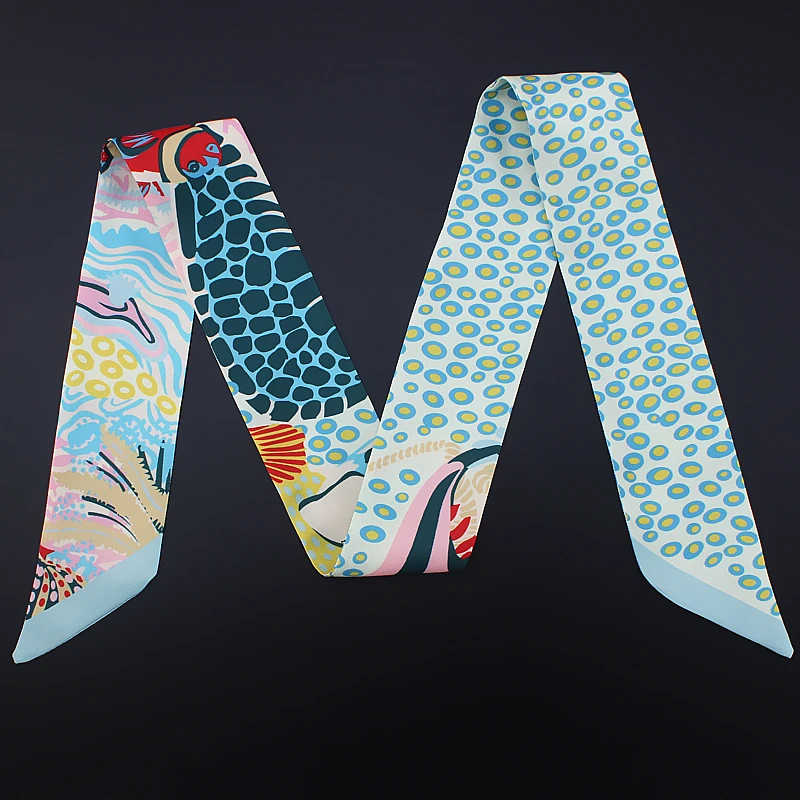 2020 узкий длинный шелковый шарф для женщин новый дизайн тонкий фирменный