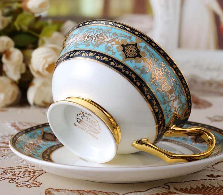 Роскошная винтажная чайная чашка из селадона фарфоровая кофейная керамическая