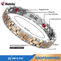rainso trendy healing magnetic banglesbracelets for woman 4 health care elements jewerly fashion hand chain bracelet for femal