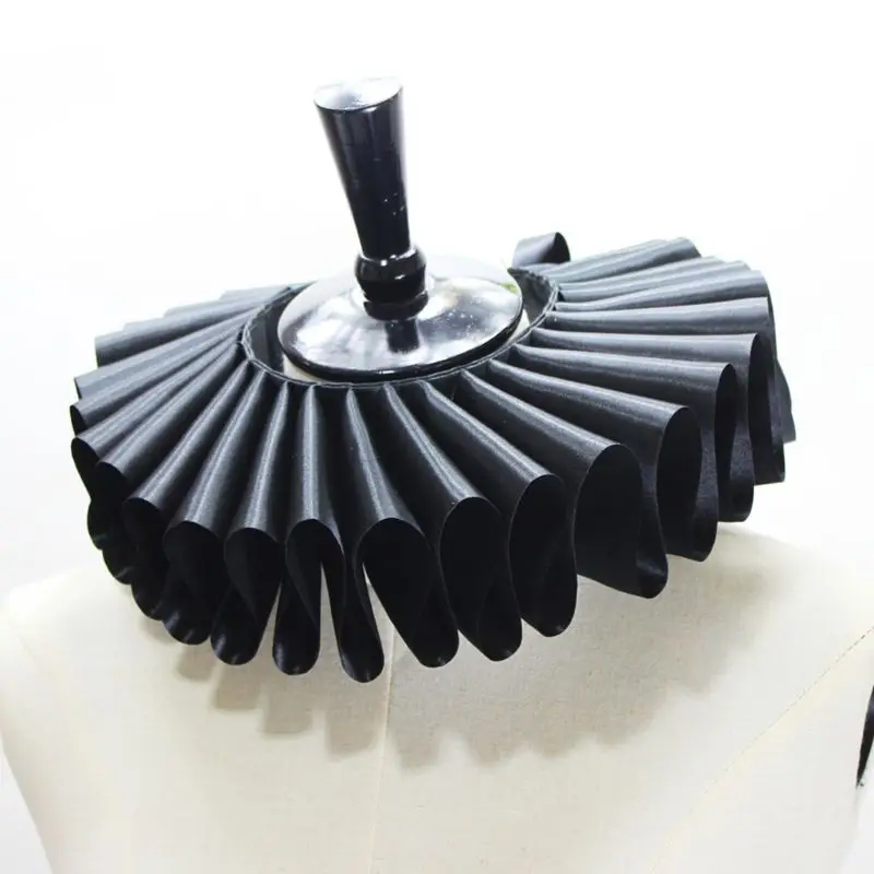 

Womens Victorian Renaissance Ruffled Neck Collar Satin Clown Cosplay Choker PXPB
