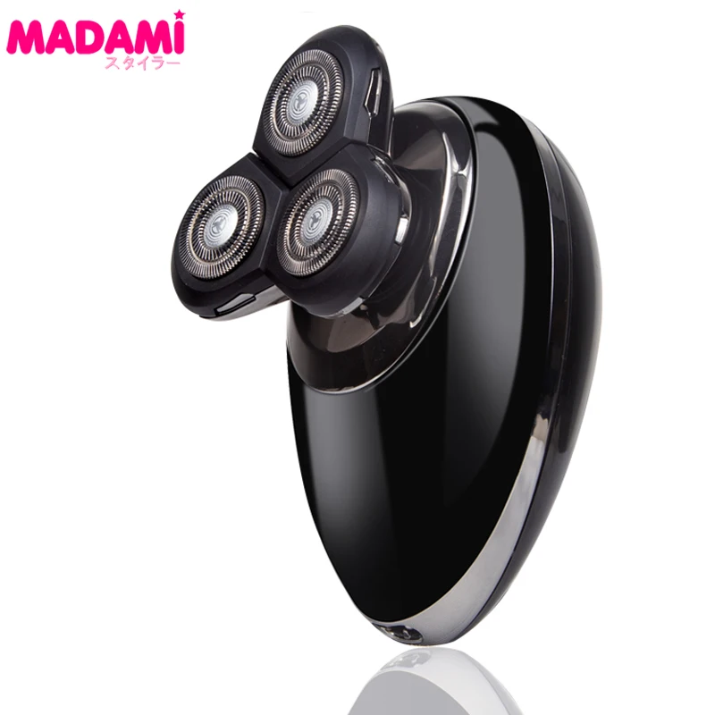 

Мужская электробритва для бороды, перезаряжаемая через USB, 3 плавающие головки, бритва для бритья, моющийся триммер для волос, бритва для стрижки лысой головы