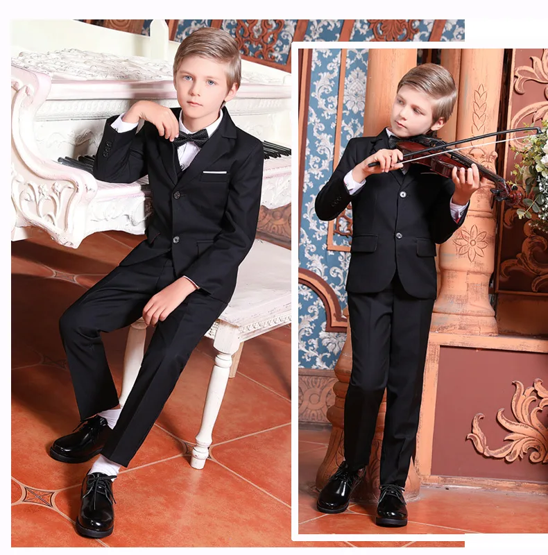 B &amp G/обувь из натуральной коровьей кожи для мальчиков Матовая черная детская