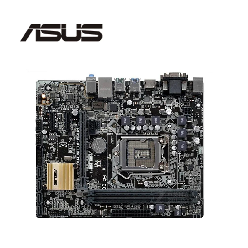 Для Asus H110M PLUS D3 оригинальная б/у Материнская плата Intel H110 DDR3 LGA 1151 i7/i5/i3 USB3.0