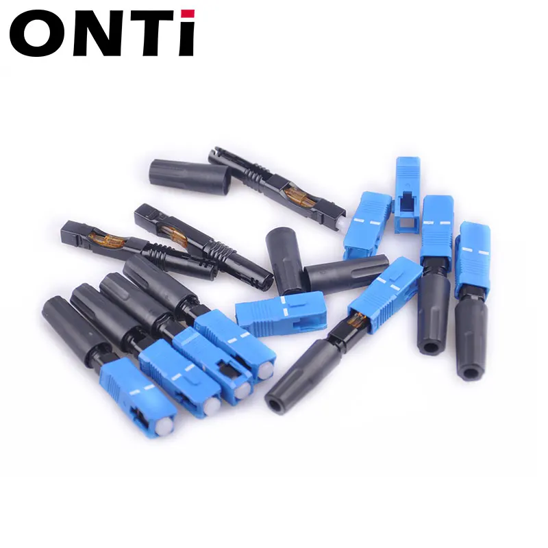 onti ftth sc apc fast connector single mode fiber optic sc upc quick connector fiber optic fast adapter straight tail free global shipping