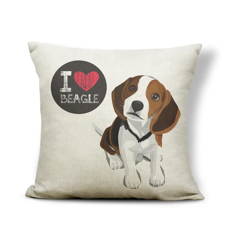 Чехлы для подушек с милым бультерьером биглом, Boston Terrier, боксерская собака, наволочки для подушек, бульдог, кошка, чихуахуа, доберман, домашний декор 43 см