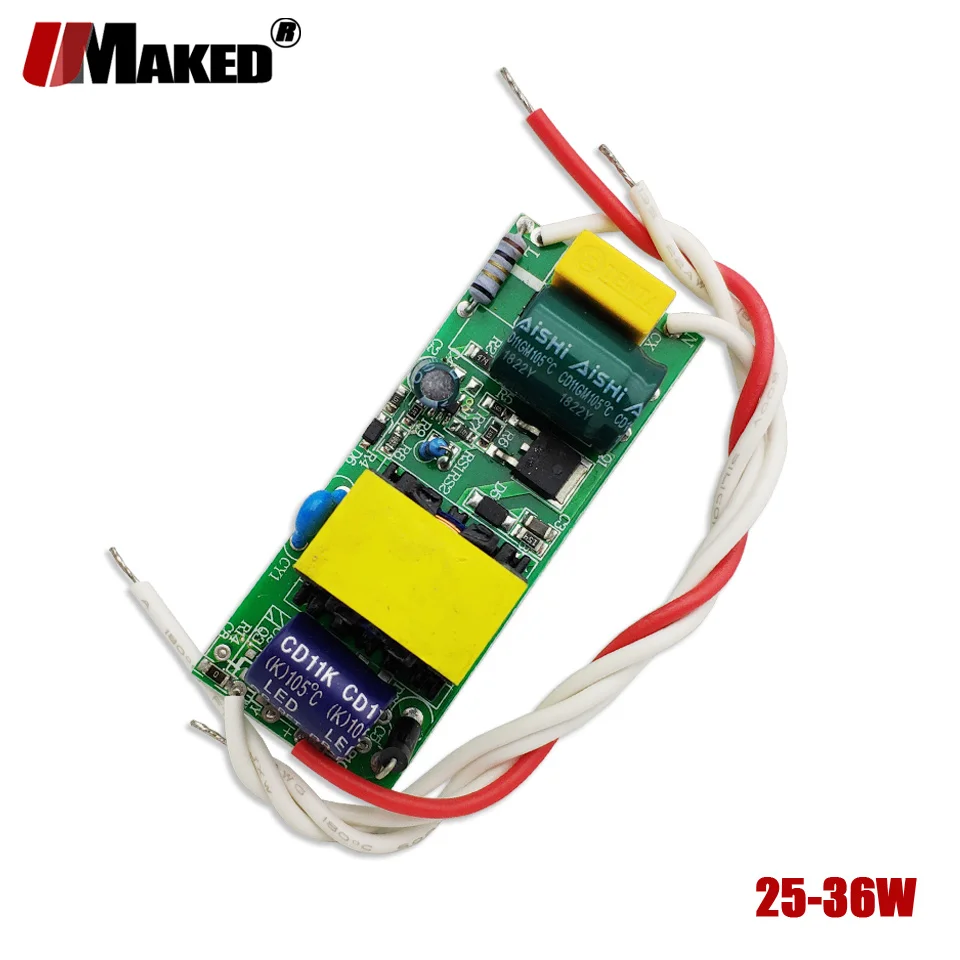 

2/10pc LED Driver 25-36x1W Constant Current 300mA Inside PCB LED Power Supply AC85-265V Lighting Transformers For Light Bulb LED