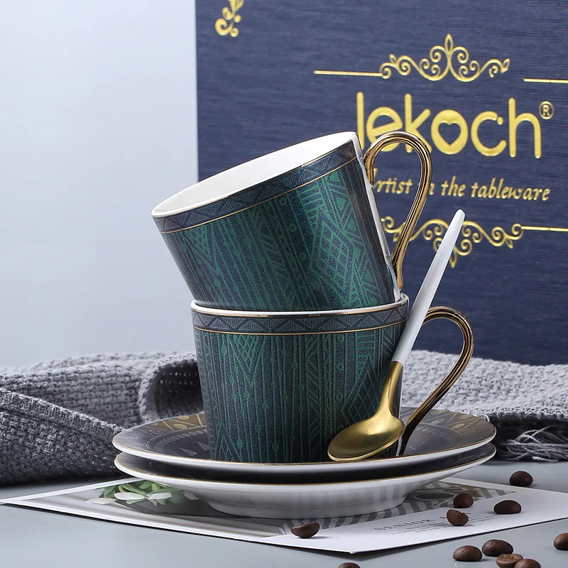 LEKOCH Aurora жемчужное покрытие керамические послеобеденные черные чайные чашки и