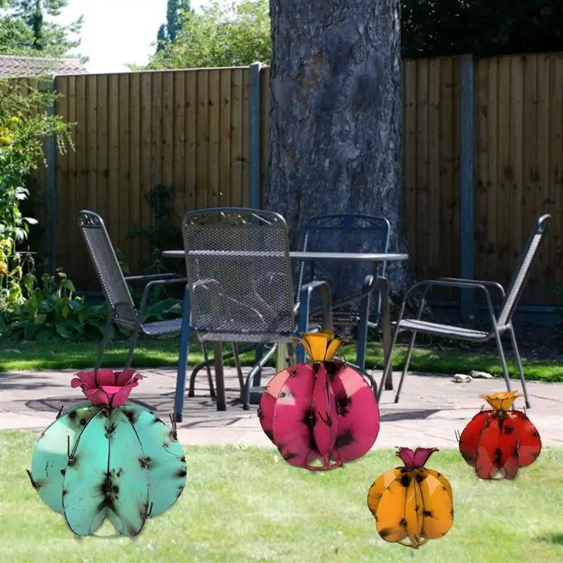 

Garden Sculpture Mexican Metal Cactus Sculpture DIY Metal Plant Yard Art Lawn Ornaments for Outdoor Home Decor Tuin Decoratie