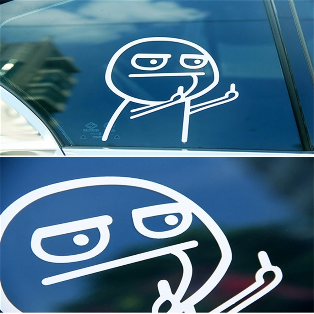 

Funny Reflective Car Stickers Pull Fuel Tank Vinyl Auto Decal Despise pattern Car Modified side sticker Decoration accessories