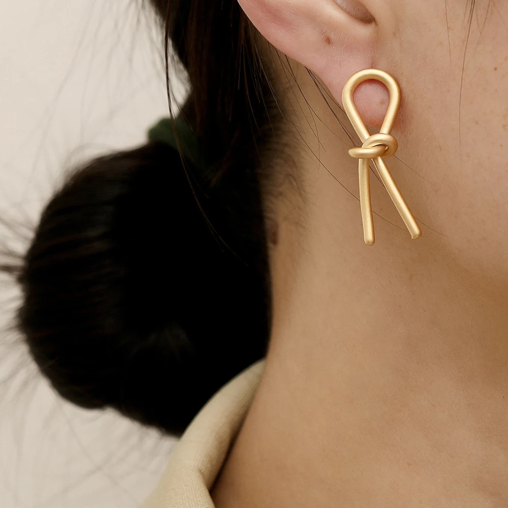 

Simple Trendy Gold Silver Color Copper Studs Earring for Women Party Female Fashion Charm Gift Piercing Earrings Jewelry New