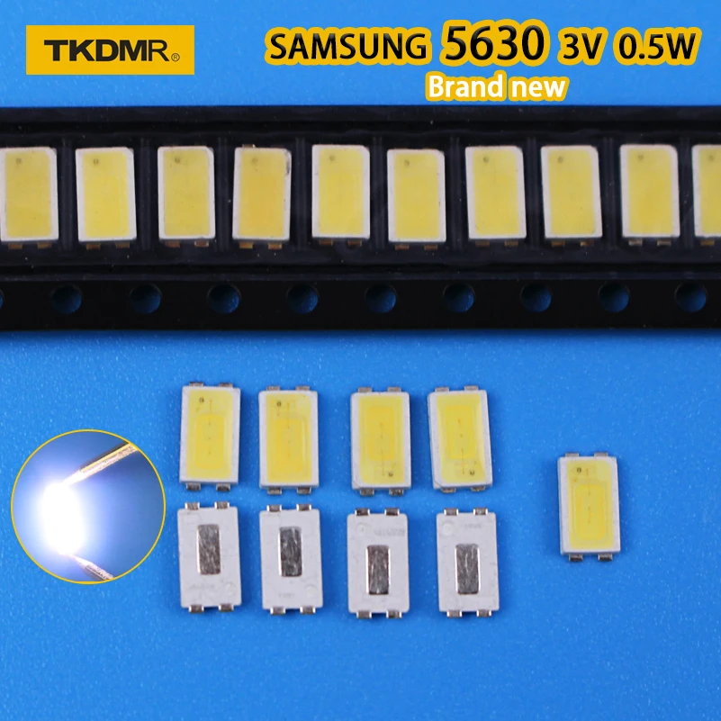 50 шт. для SAMSUNG высокой мощности 5630 Светодиодный PLCC-4 Телевизор с подсветкой супер яркий диод SMD 5630 lcd 0,5 Вт 3 в холодный белый Телевизор с подсветкой
