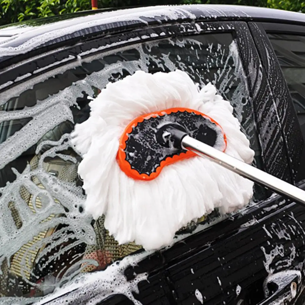 

New Single Brush Head For Car Cleaning Vehicle Wash Tools Soft Hair Mop with Long Handle Automobile Car Accessories