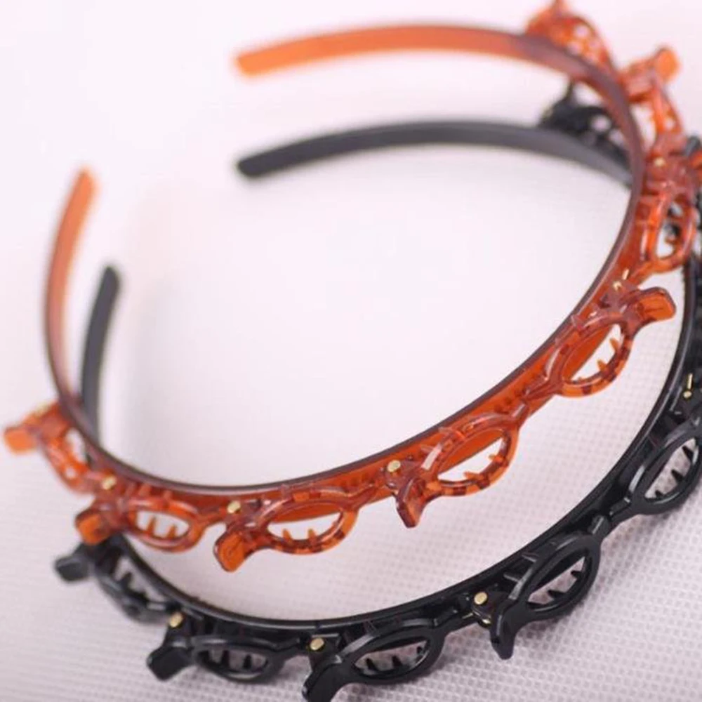 Модный двухслойный зажим для волос Hari Band Twist Plait на заколках спереди заколка