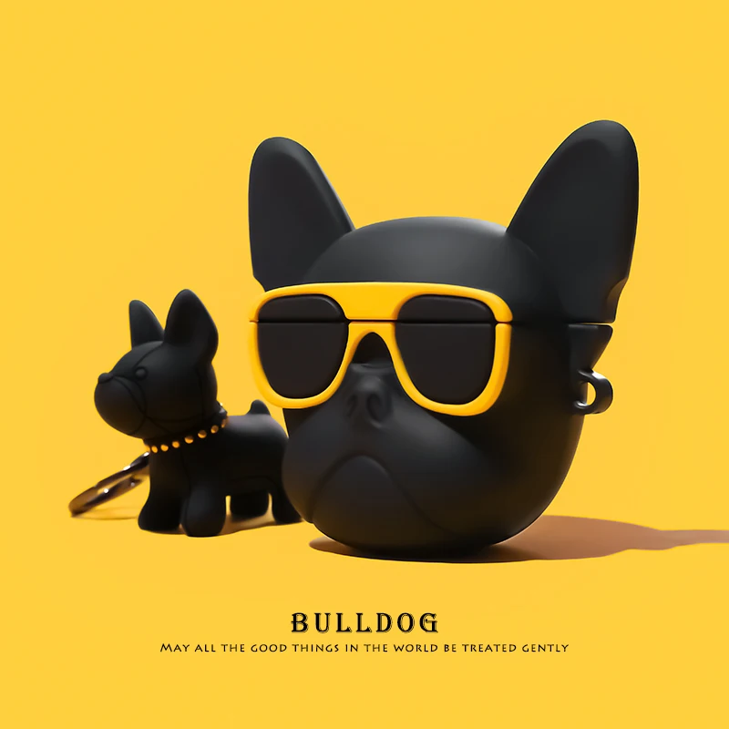 Мягкий силиконовый чехол для Apple AirPods 1 2 Pro с музыкальным бульдогом беспроводных