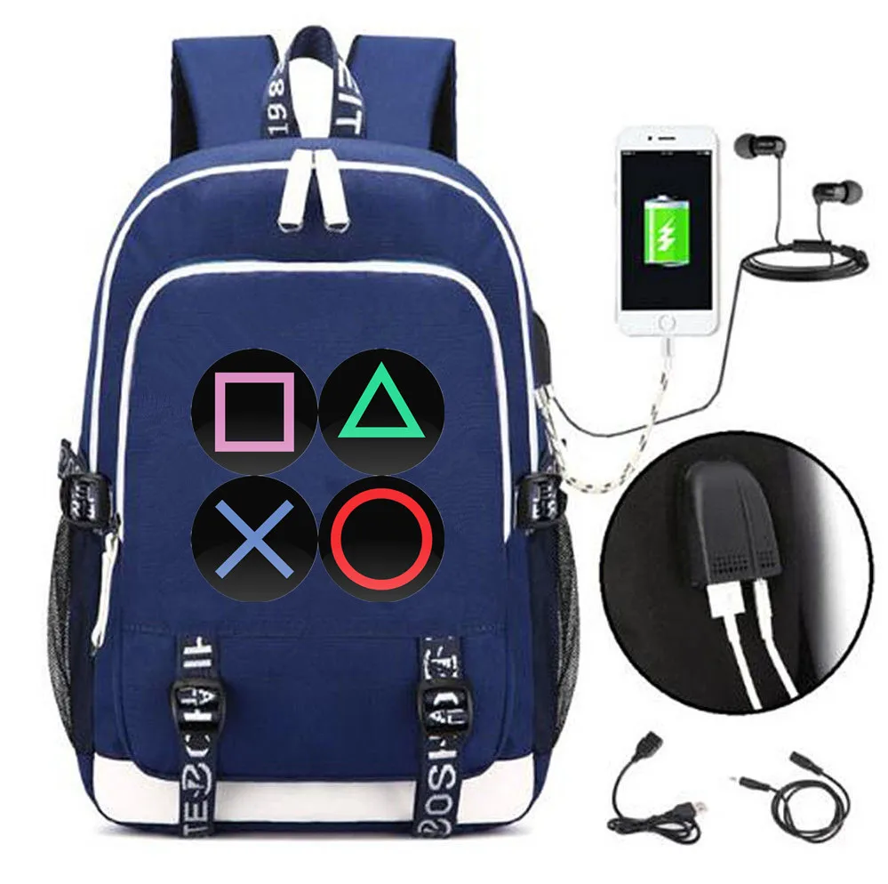 Детский холщовый рюкзак для playstation usb зарядка школьная сумка ps4 Музыкальный